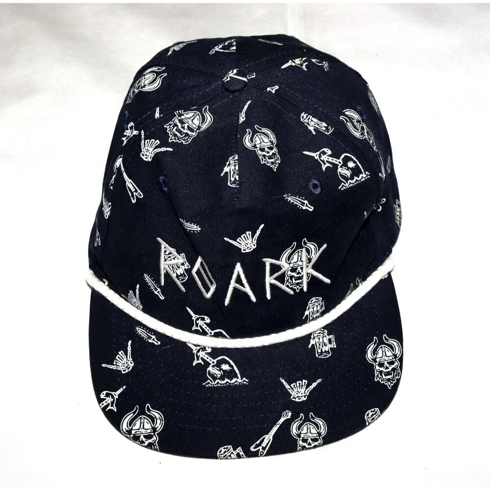 Roark All Over Viking Skulls Swords Mugs Printed Snapback Rope Cap Hat